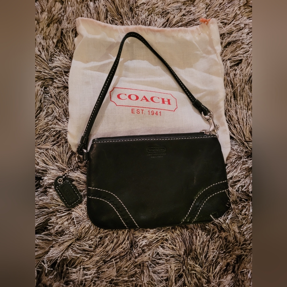 Coach Wristlet Black Leather
